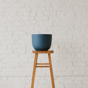 Large Planter - Deep Blue Rounded Cylinder - Indoor + Outdoor Pot - 11 inch, 15 inch, 18 inch + 22inch - Minimalist Home Decor