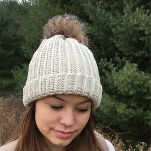 Winter Hat with Pom Pom- Crochet PATTERN- Can Use Worsted, Bulky, or Super Bulky Yarn