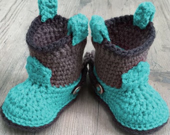 Cowboy Booties with Spurs/ Baby Cowboy Boots/ Baby Cowboy Boots Crochet/ Cowboy Boots Crochet Pattern/ Infant Cowboy Boots Pattern