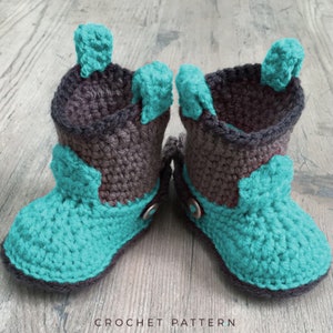 Cowboy Booties with Spurs/ Baby Cowboy Boots/ Baby Cowboy Boots Crochet/ Cowboy Boots Crochet Pattern/ Infant Cowboy Boots Pattern