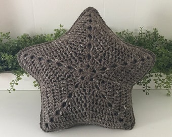 Star Pillow Crochet Pattern- Throw Pillow- Farmhouse Decor- Shabby Chic