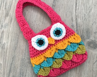 Crochet Owl Purse Pattern, Kids Handbag (PDF Pattern)