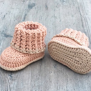 Cuffed Baby Booties Crochet Pattern Sizes 0 12 Months Baby Gift Baby Shower Includes Revised Pattern Includes Video Tutorials image 7