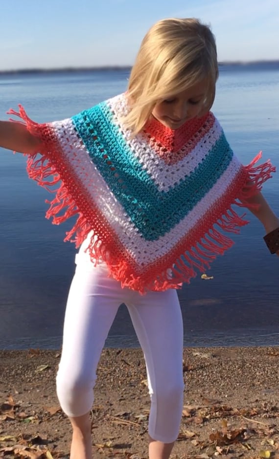Colorful Boho Kids Crochet Poncho Pattern (PDF Pattern) - Etsy Canada