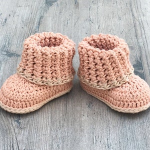 Cuffed Baby Booties Crochet Pattern Sizes 0 12 Months Baby Gift Baby Shower Includes Revised Pattern Includes Video Tutorials image 6