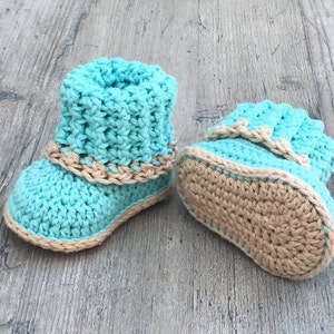 Cuffed Baby Booties Crochet Pattern Sizes 0 12 Months Baby Gift Baby Shower Includes Revised Pattern Includes Video Tutorials image 5