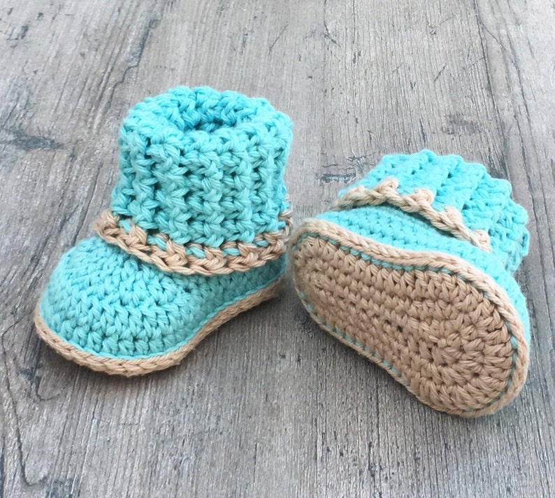 Cuffed Baby Booties Crochet Pattern Sizes 0 12 Months Baby Gift Baby Shower Includes Revised Pattern Includes Video Tutorials image 5