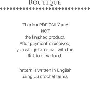 Pode incluir: Um download digital para um padr&atilde;o de croch&ecirc; da A Frayed Knot Boutique. Este padr&atilde;o PDF &eacute; escrito em ingl&ecirc;s e usa os termos de croch&ecirc; americanos. Este n&atilde;o &eacute; um produto acabado.