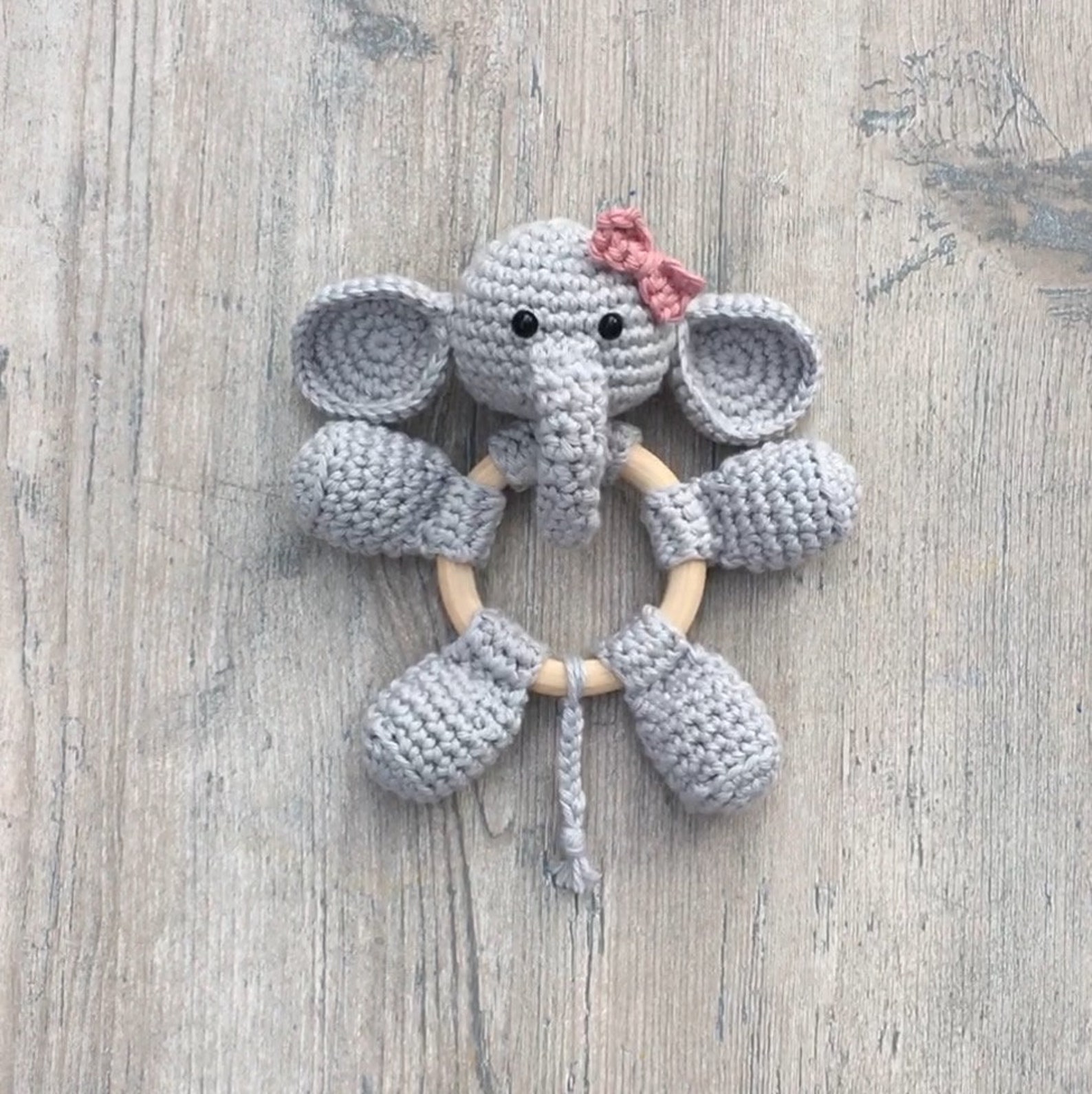 Elephant Baby Rattle Crochet PATTERN Baby Toy Teether Pattern Infant
