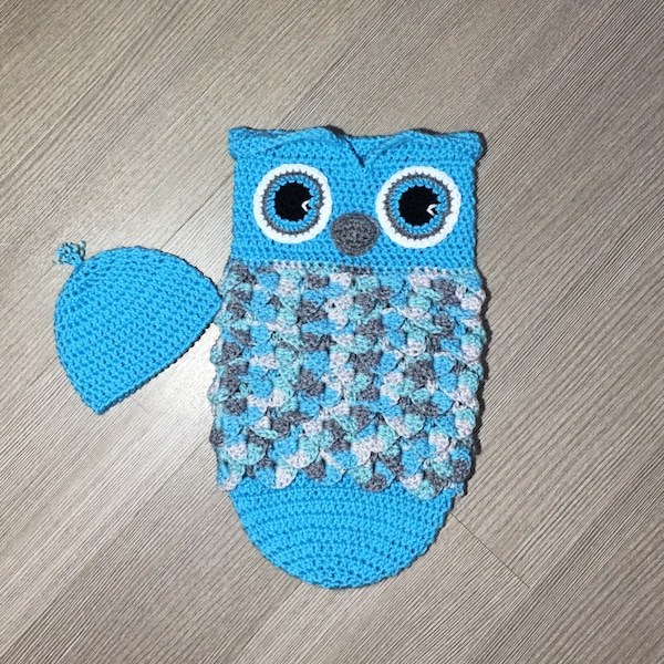 Crochet Pattern Owl Cocoon/ Crochet Owl Cocoon/ Owl Cocoon Crochet Pattern/ Owl Sleep Sack Crochet Pattern/ Gift for Baby Shower