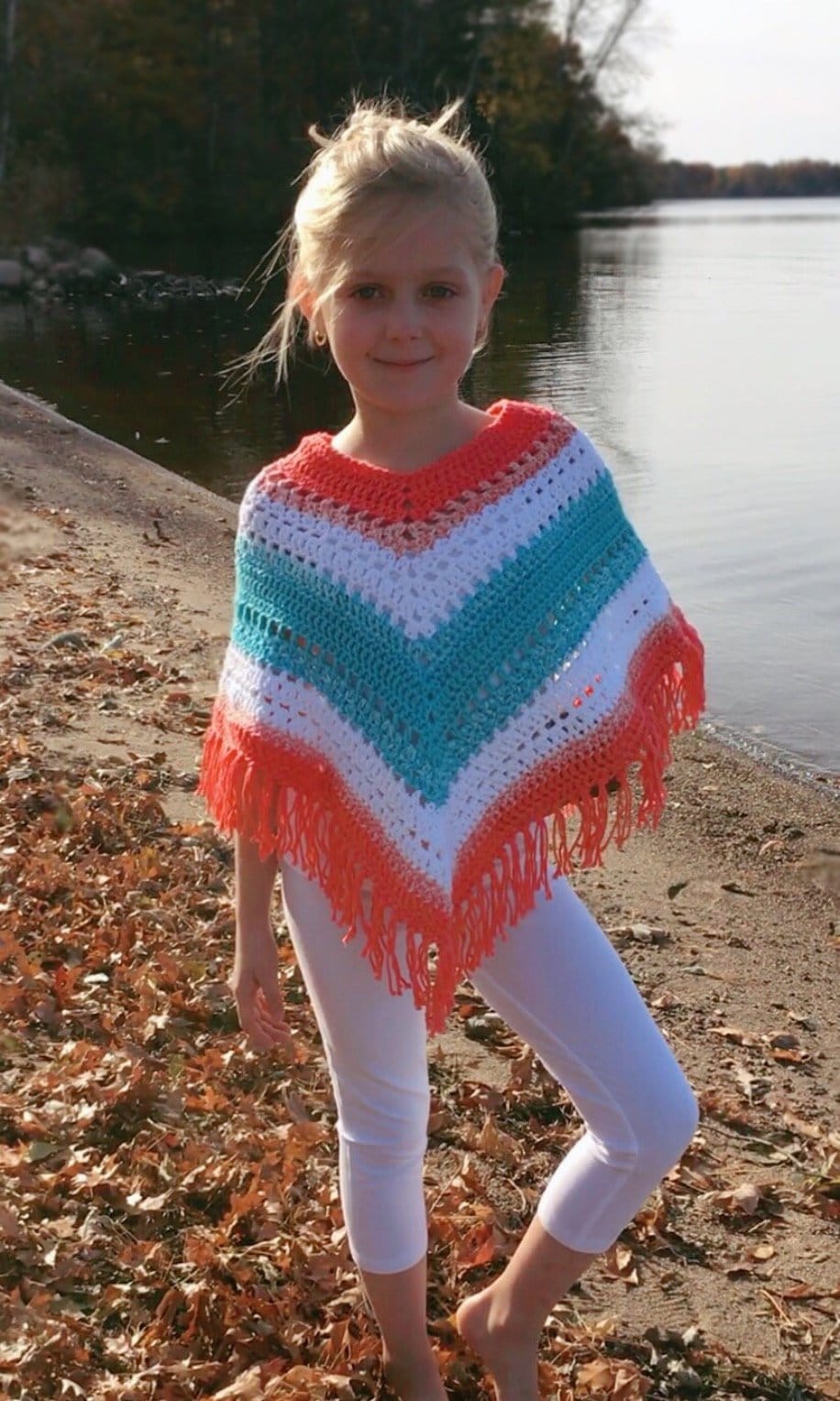 Boho Poncho for Kids Crochet Pattern Hippie Poncho for Kids