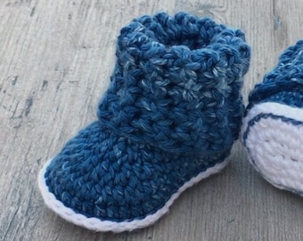 Cuffed Baby Booties Crochet Pattern, Sizes 0-12 Months (PDF Pattern)