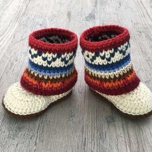 Baby Booties Crochet Pattern/ Baby Booties/ Baby Shoes/ Fair Isle Booties/ Girl Booties/ Boy Booties/ Baby Boots/ Crochet Pattern image 2