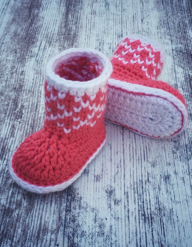 Christmas Baby Booties Crochet Pattern/ Winter Booties Crochet Pattern/ Crochet Pattern Newborn Shoes/ Winter Baby Booties Pattern/ Booties image 5