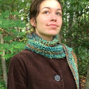 Keyhole Scarf/ Crochet PATTERN/ Slip-through Scarf/ Pull-through Scarf image 2