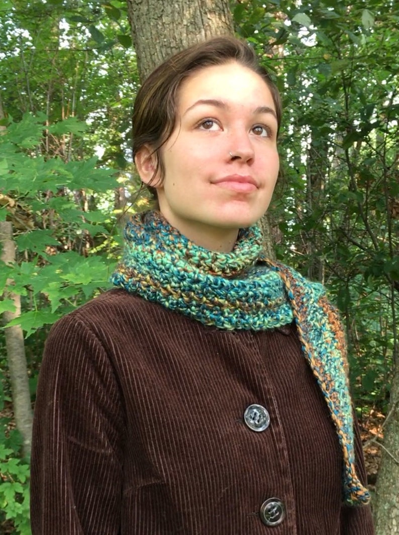 Keyhole Scarf/ Crochet PATTERN/ Slip-through Scarf/ Pull-through Scarf image 2