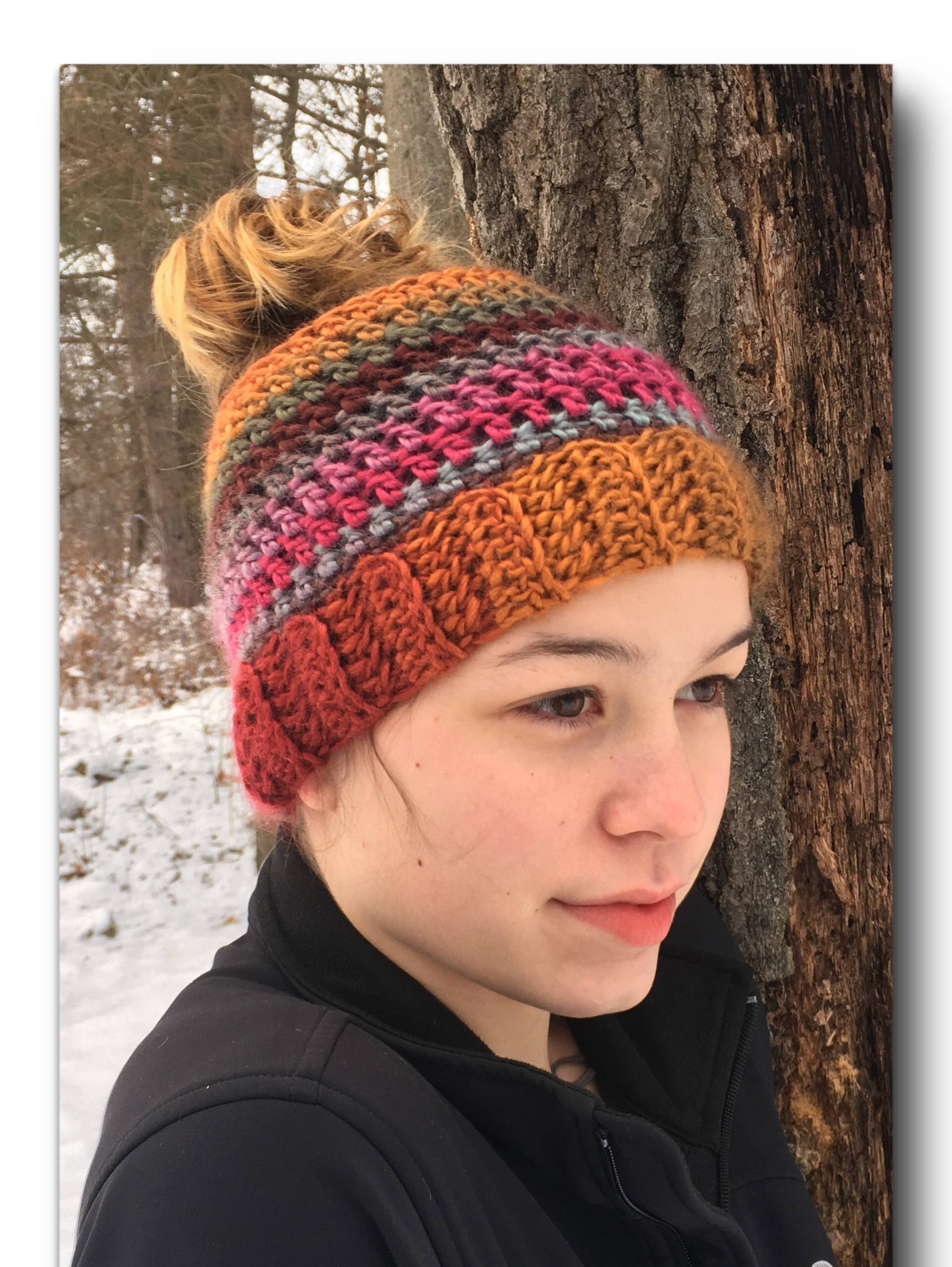 Crochet Pattern Messy Bun Hat/ - Etsy