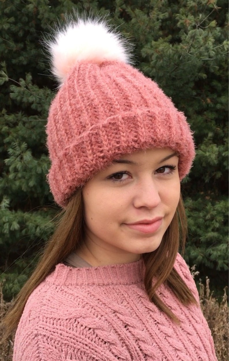 Stocking Hat with Pom Pom Crochet PATTERN Warm Hat Can Use Etsy