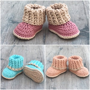 Cuffed Baby Booties Crochet Pattern Sizes 0 12 Months Baby Gift Baby Shower Includes Revised Pattern Includes Video Tutorials image 8