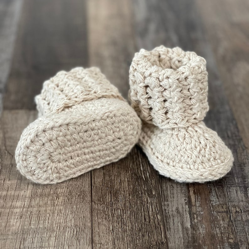 Cuffed Baby Booties Crochet Pattern Sizes 0-12 Months Includes Revised Pattern Best Seller image 2