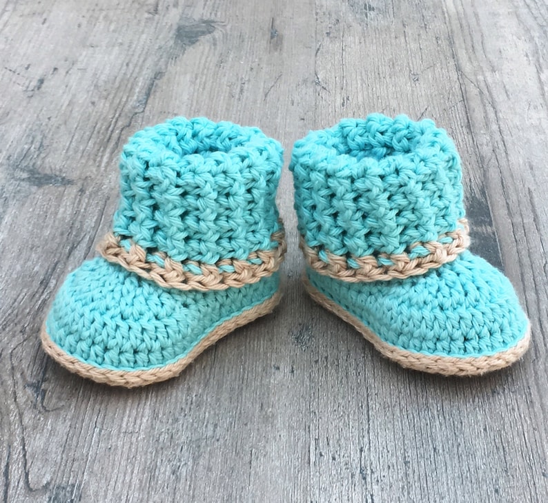 Cuffed Baby Booties Crochet Pattern Sizes 0-12 Months Includes Revised Pattern Best Seller image 9