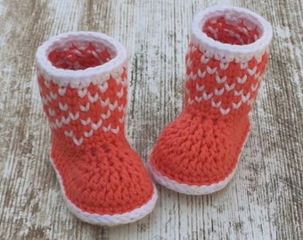 Adorable Baby Booties CROCHET PATTERN- Sizes 0-12 Months- Baby Shower Gift- Argyle Baby Shoes