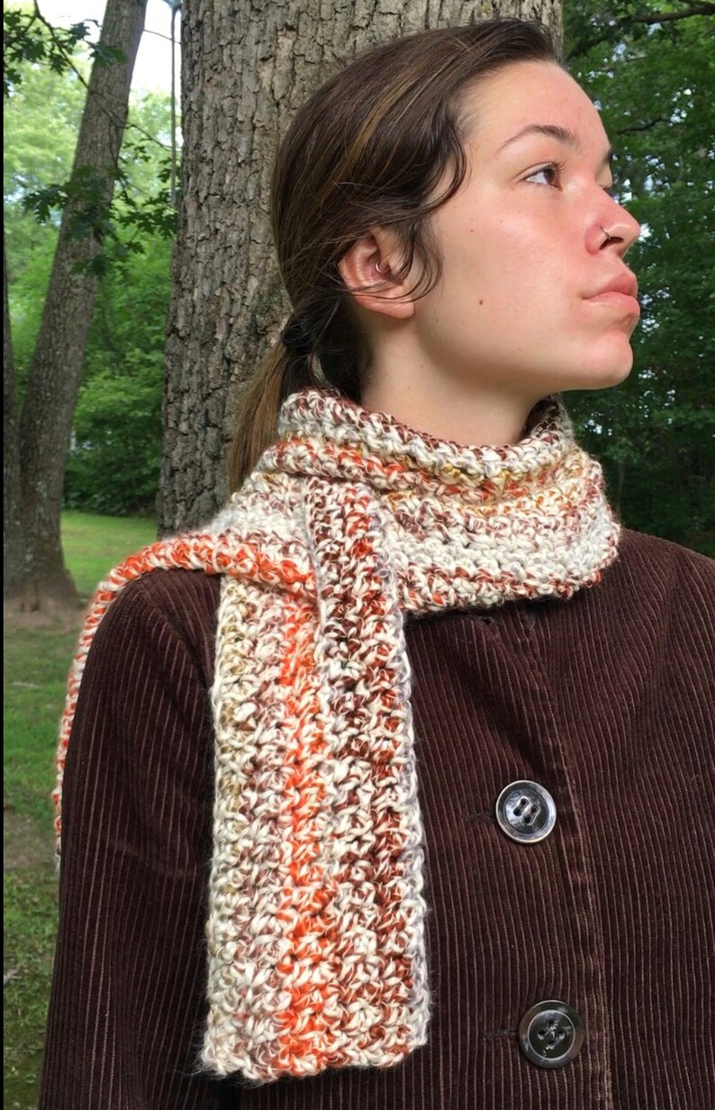 Keyhole Scarf/ Crochet PATTERN/ Slip-through Scarf/ Pull-through Scarf image 4