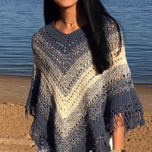Boho Poncho Crochet Boho Poncho Pattern PDF Download Etsy
