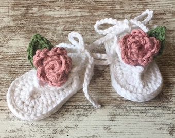 Crochet Baby Barefoot Sandals Free Pattern Flower Baby Sandals