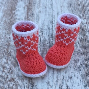 Christmas Baby Booties Crochet Pattern/ Winter Booties Crochet Pattern/ Crochet Pattern Newborn Shoes/ Winter Baby Booties Pattern/ Booties image 6