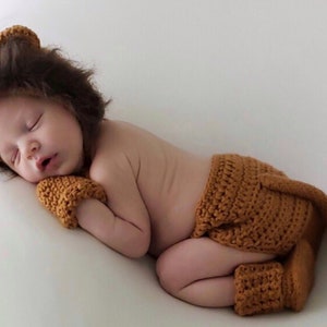 Lion Outfit Crochet Pattern- Baby- Photo Shoot- Newborn Outfit- Baby Clothes