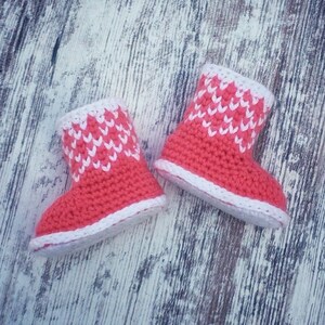 Christmas Baby Booties Crochet Pattern/ Winter Booties Crochet Pattern/ Crochet Pattern Newborn Shoes/ Winter Baby Booties Pattern/ Booties image 4