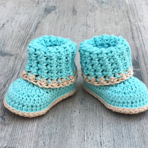 Cuffed Baby Booties Crochet Pattern Sizes 0 12 Months Baby Gift Baby Shower Includes Revised Pattern Includes Video Tutorials image 4