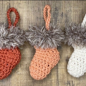 Christmas Stocking Ornament Crochet PATTERN, Christmas Decorations, Ornaments