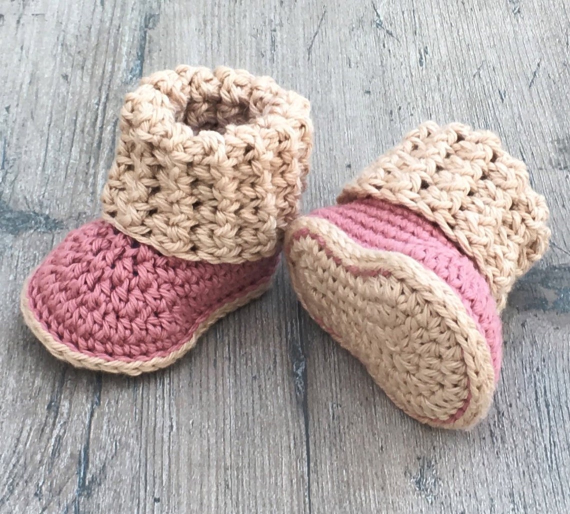 Cuffed Baby Booties Crochet Pattern Sizes 0 12 Months Baby Etsy