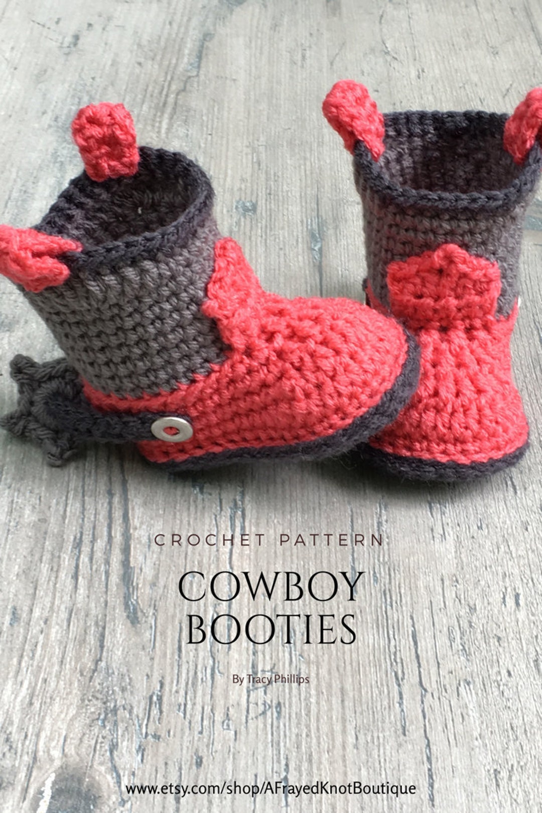 Crochet baby cowboy shop boots pattern