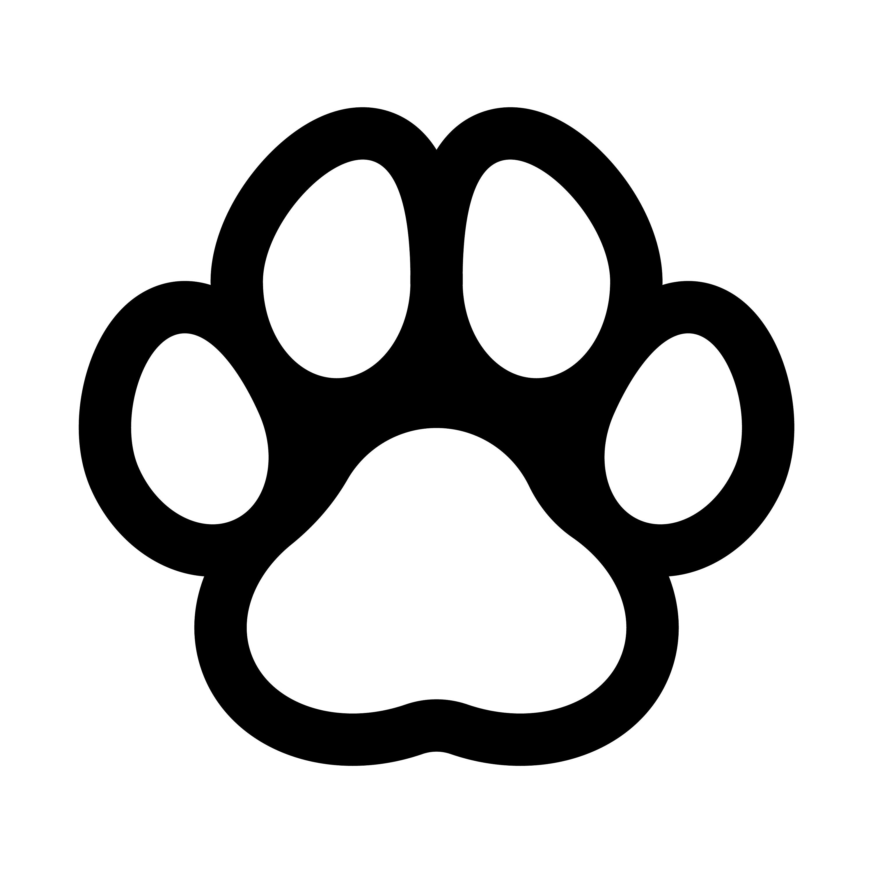 Paw Prints Bold Line and Silhouette Paw Dog SVG Paw Cat - Etsy Australia