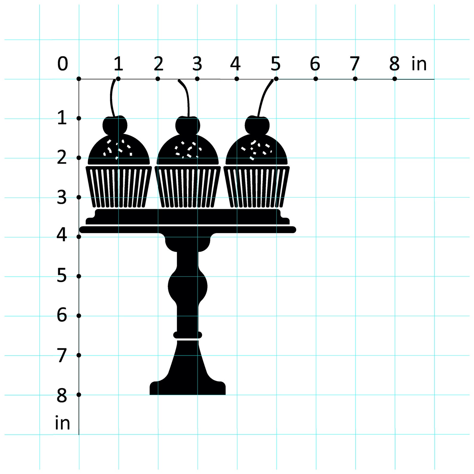 Cupcake Stand SVG / Cupcake SVG / Kids Party Decor / Planner Etsy