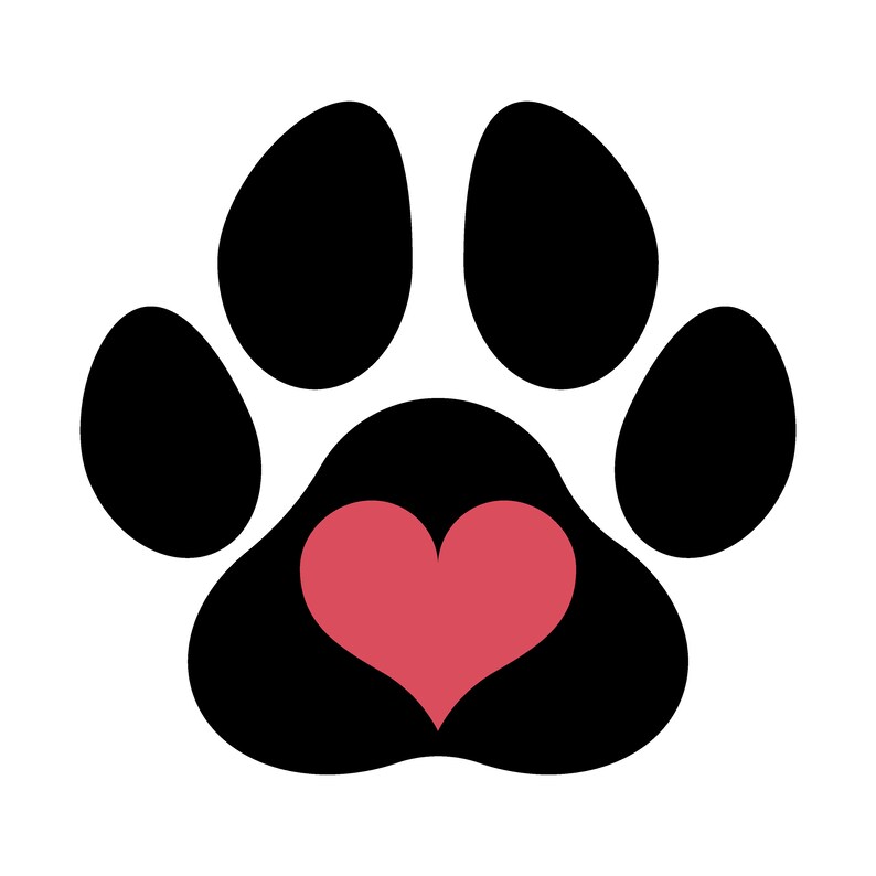 Paw Print SVG Paw Love SVG Dog Paw Cat Paw Paw Print Etsy