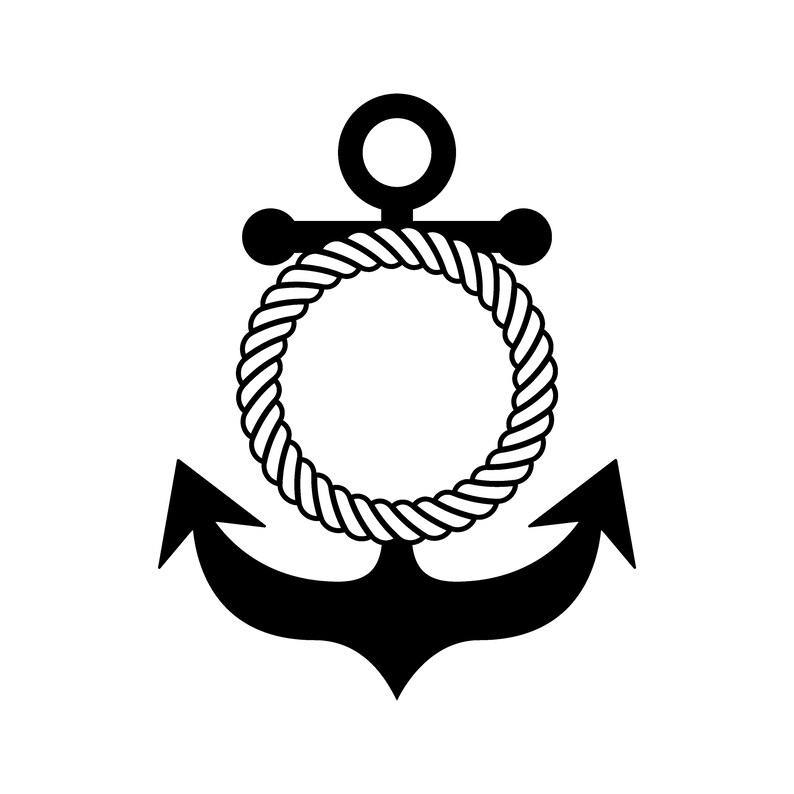 Download Anchor Monogram Anchor SVG Anchor Rope Marine Elements | Etsy