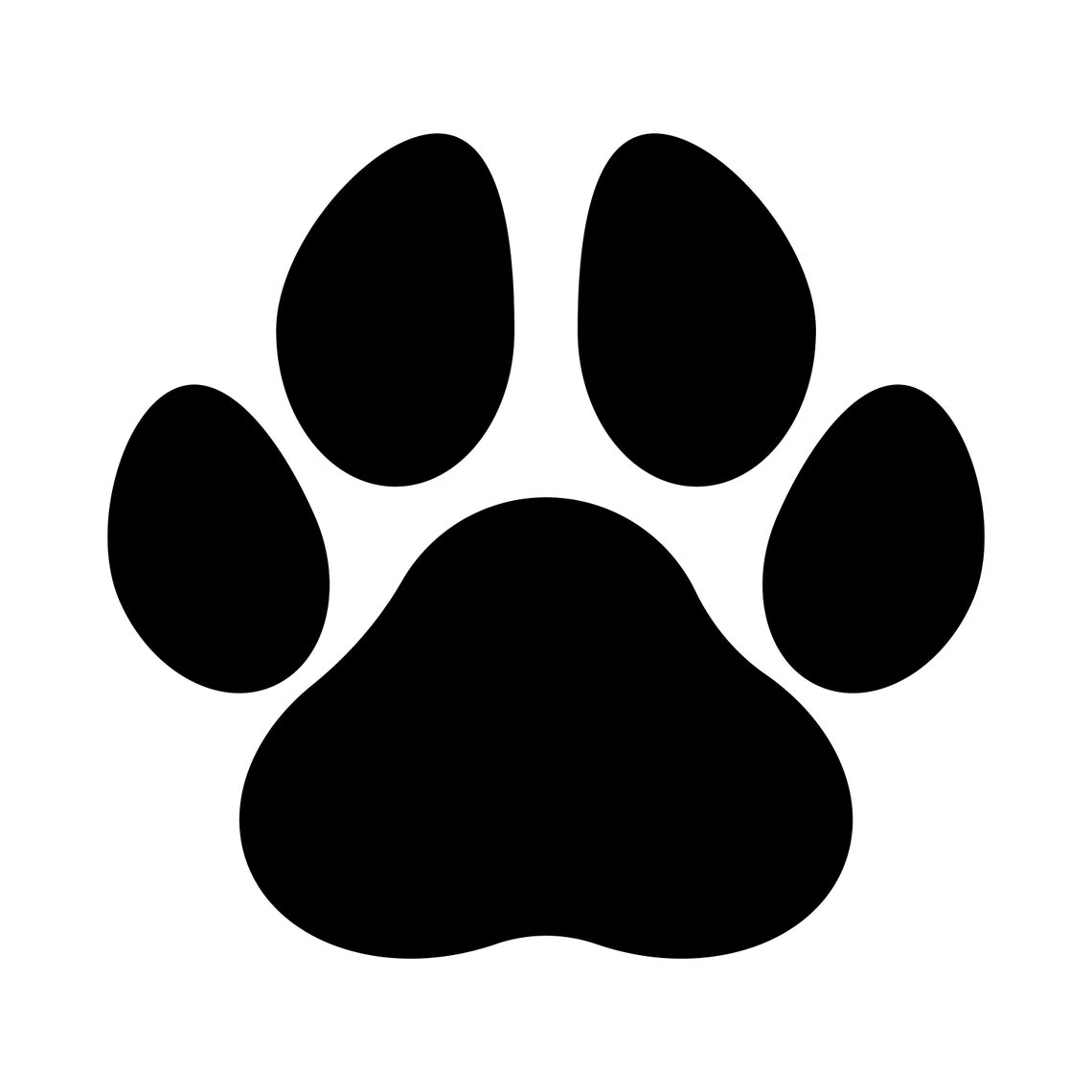 Paw Prints Bold Line and Silhouette Paw Dog SVG Paw Cat - Etsy