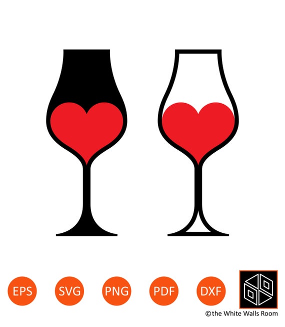 Download Wine Glass Svg Wine Glass Clip Art Love Svg Valentine Etsy
