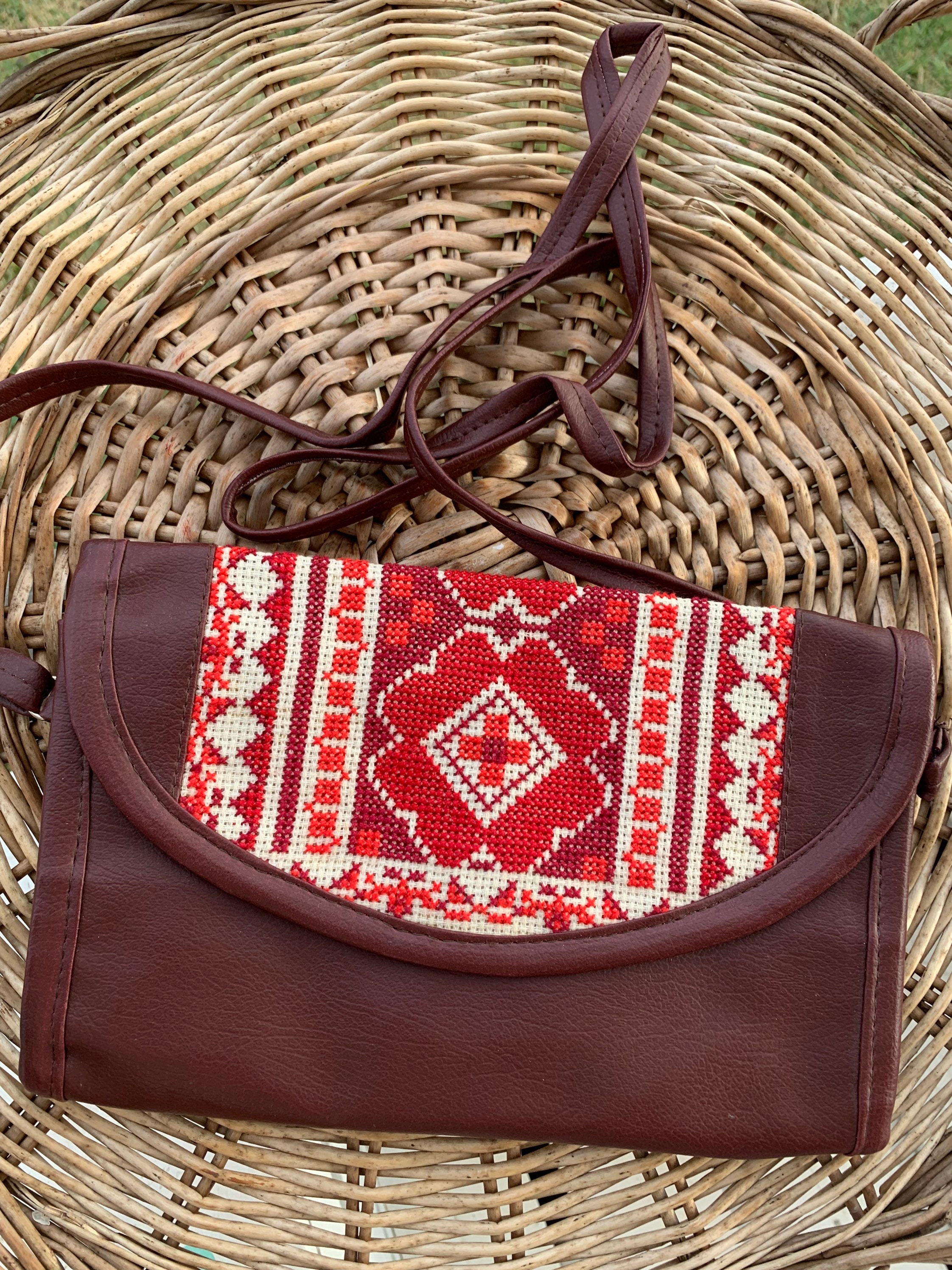 Hand Woven Coin Purse with Tatreez from Gaza