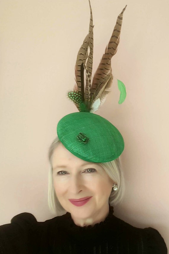 Green Feather Fascinator Green Wedding 