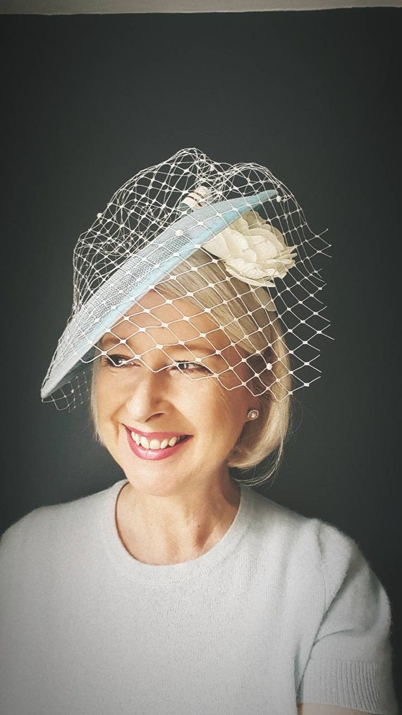 blue wedding hats uk