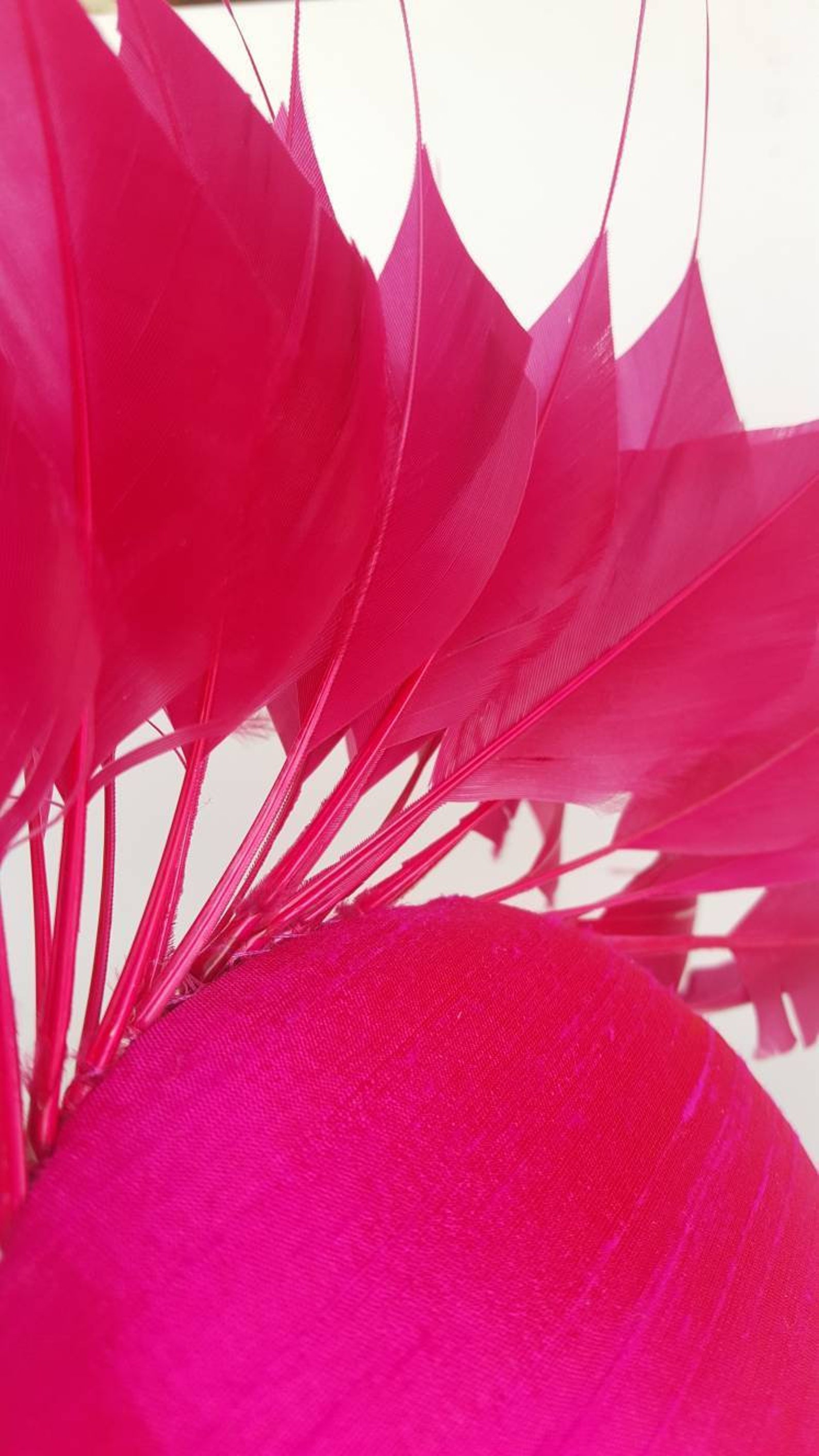 Fuchsia pink fascinator pink feather hat feather fascinator Etsy