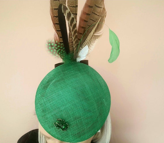 Green Feather Fascinator Green Wedding 