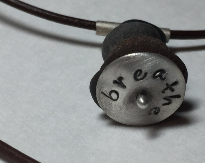 Small Cairn with sterling silver disc w/ simple message