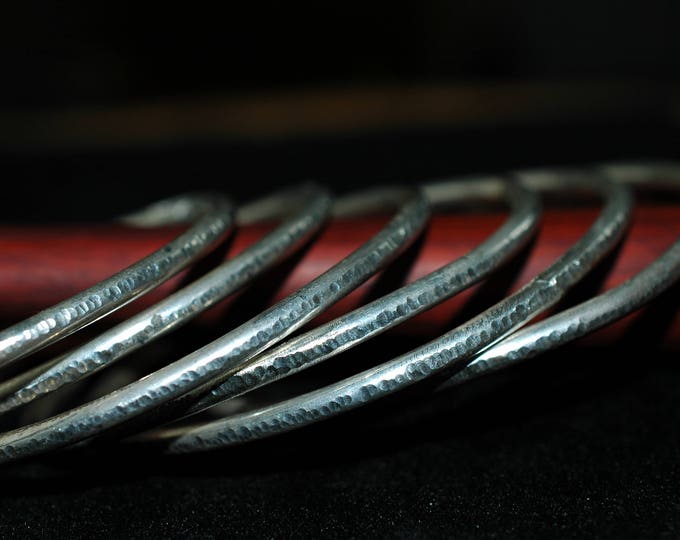 Silver forged bangle