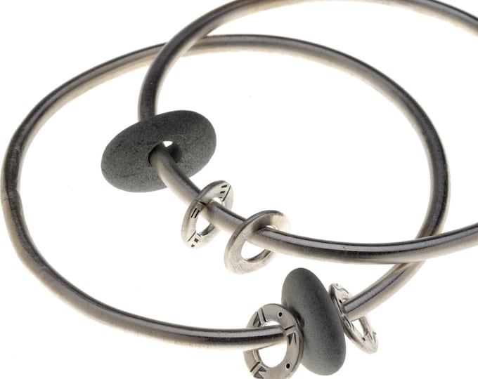 Beach Stone Sterling Silver Bangle